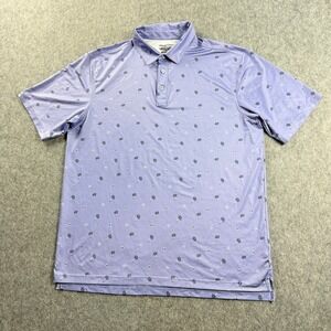 Straight Down Polo Shirt Mens M Palm Tree Golf Performance Stretch Resortwear